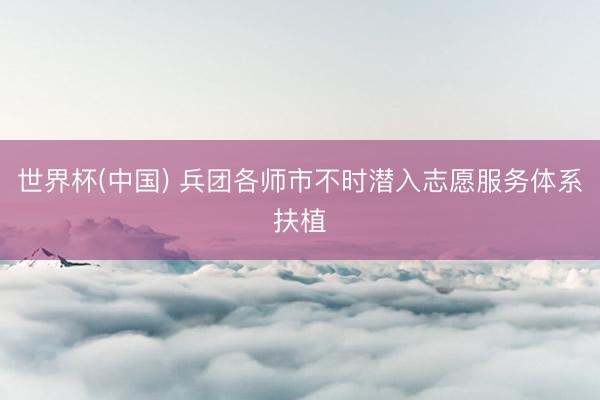 世界杯(中国) 兵团各师市不时潜入志愿服务体系扶植