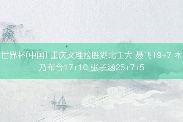 世界杯(中国) 重庆文理险胜湖北工大 聂飞19+7 木乃布合17+10 张子涵2