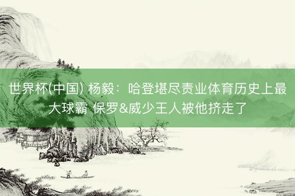 世界杯(中国) 杨毅：哈登堪尽责业体育历史上最大球霸 保罗&威少王人被他挤走了