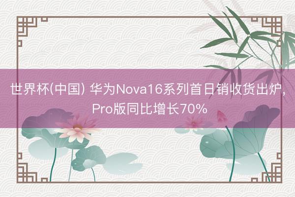 世界杯(中国) 华为Nova16系列首日销收货出炉， Pro版同比增长70%