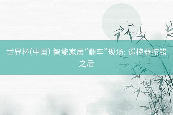 世界杯(中国) 智能家居“翻车”现场: 遥控器按错之后