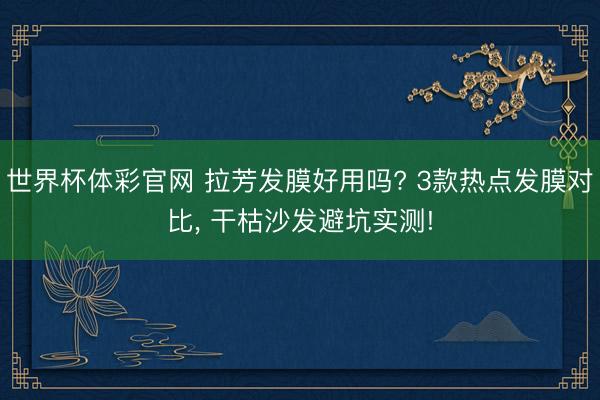 世界杯体彩官网 拉芳发膜好用吗? 3款热点发膜对比， 干枯沙发避坑实测!