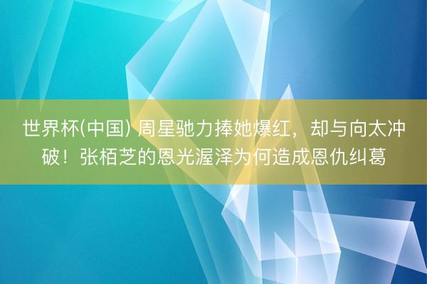 世界杯(中国) 周星驰力捧她爆红，却与向太冲破！张栢芝的恩光渥泽为何造成恩仇纠葛