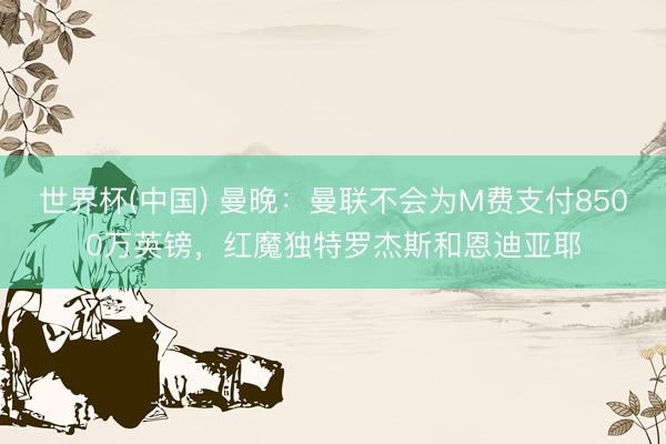 世界杯(中国) 曼晚：曼联不会为M费支付8500万英镑，红魔独特罗杰斯和恩迪亚耶