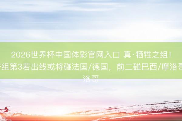 2026世界杯中国体彩官网入口 真·牺牲之组！F组第3若出线或将碰法国/德国，前二碰巴西/摩洛哥